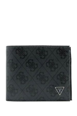 Guess Ανδρικό Πορτοφόλι μαύρο/ανθρακί
