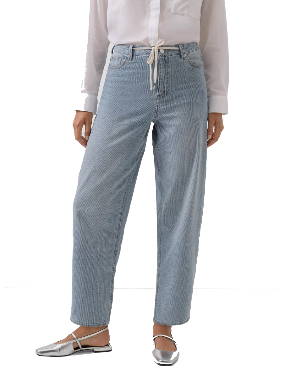 S OLIVER jeans με λεπτή ρίγα σιέλ