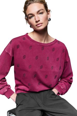 Liu Jo μπλούζα με στρας ροδί