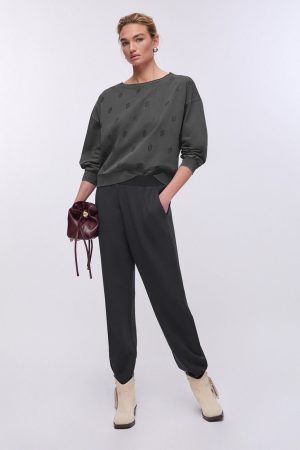 Liu Jo μπλούζα με στρας ανθρακί