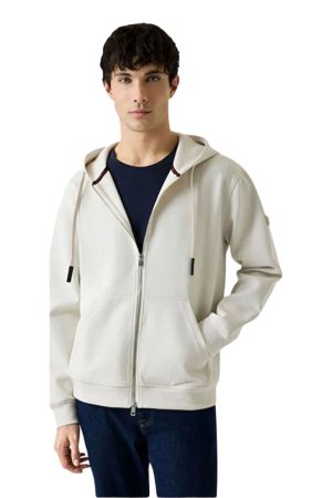 GUESS Ζακέτα φούτερ με κουκούλα εκρού