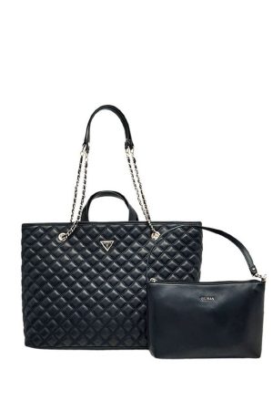 GUESS 2 σε 1 Giully Ii Γυναικεία Tote Τσάντα Μαύρη